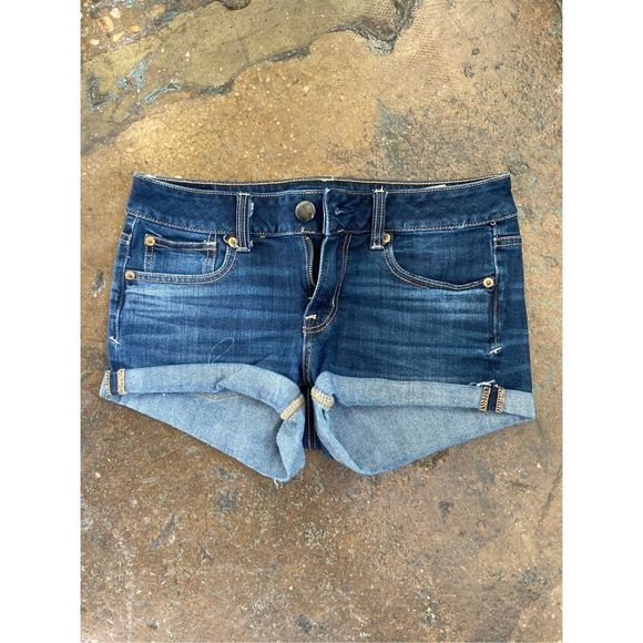 Dark Wash Jean Shorts - Picture 1 of 2